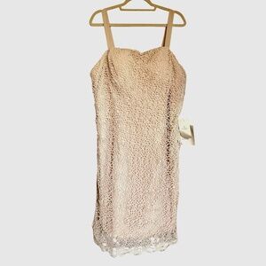 NWT LT LanTing Bride Beige‎ Crochet Lace Dress